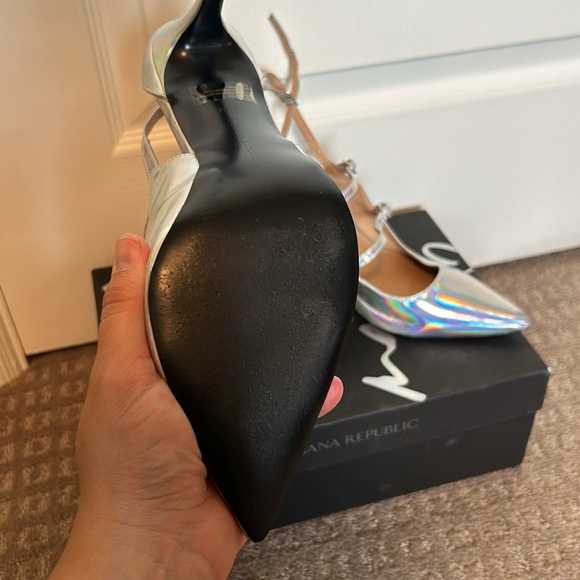 Banana republic silver strappy heels - Picture 3 of 5